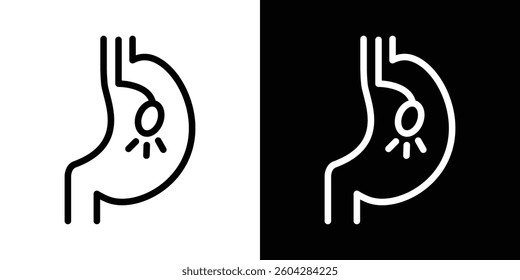 Endoscopy icons vectors set in stroke line style.