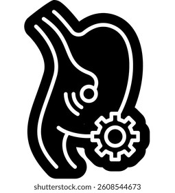 Endoscopy solid glyph Icon, Health Technology
