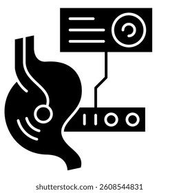 Endoscopy Solid Glyph Icon, Health Technology