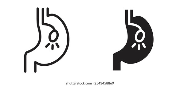 Endoscopy vector icon set in black.