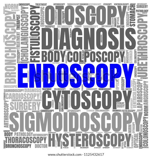 Endoscopy Word Cloud Vector Diagnosis Collage vector de stock (libre