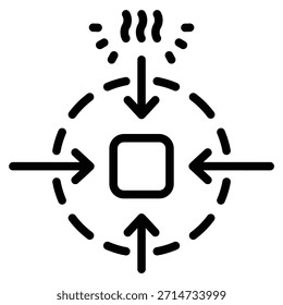 Ilustración vectorial de la línea del icono de la reacción endotérmica