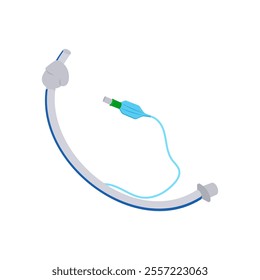 Endotracheal Tube, Veterinary Flat Vector Illustration