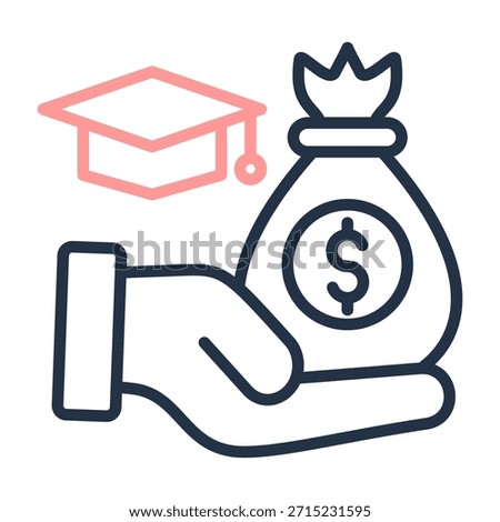 Endowment Icon Line Color Design Vector Illustration