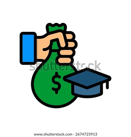 Endowment Icon Lineal Color Vector Illustration