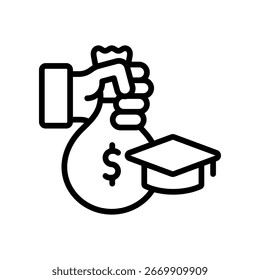 Icono de dotación Esquema Ilustración vectorial