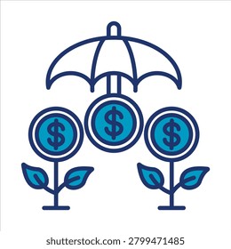 endowment icon. simple vector blue illustration