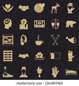 Endowment icons set. Simple set of 25 endowment vector icons for web for any design
