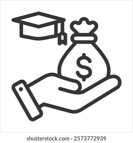 Endowment Outline Icon Vector Illustration