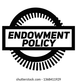 ENDOWMENT POLICY stamp on white