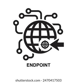 Endpoint icon. Server end point icon isolated on background vector illustration.