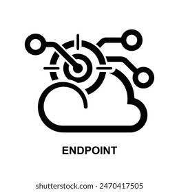 Endpoint icon. Server end point icon isolated on background vector illustration.
