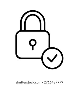 Icono de contorno de bloqueo de extremo Ilustración vectorial