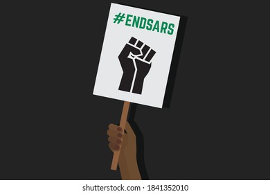 #ENDSARS protest placard vector illustration