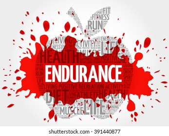 ENDURANCE apple word cloud, health concept