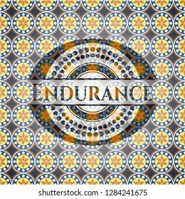 Endurance arabesque emblem background. arabic decoration.