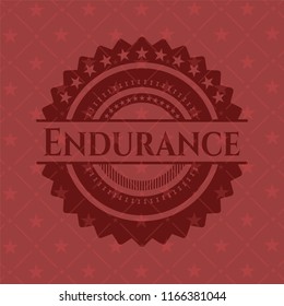 Endurance badge with red background