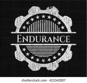 Endurance chalkboard emblem on black board
