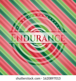 Endurance christmas badge background. Vector Illustration. Detailed.