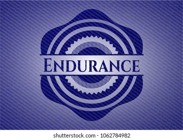 Endurance emblem with jean background
