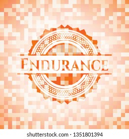 Endurance orange mosaic emblem with background
