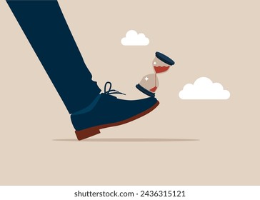 Resistencia, práctica de paciencia. Tiempo de paciencia, práctica para concentrarse y esperar el éxito, siendo profesional la calma y el pensamiento consciente. Ilustración vectorial plana.