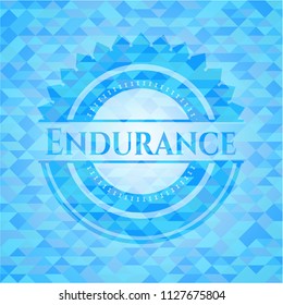 Endurance realistic light blue emblem. Mosaic background
