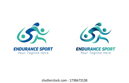 An endurance sports logo that combines swimming, biking and running icons.