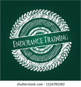 Endurance Training chalk emblem written on a blackboard