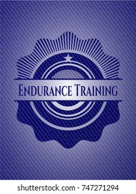 Endurance Training emblem with jean background