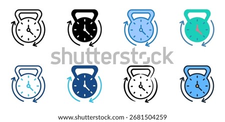 Endurance Training icon set multiple style collection 
