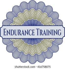 Endurance Training inside money style emblem or rosette