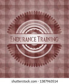 Endurance Training red geometric pattern emblem. Seamless.
