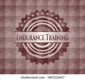 Endurance Training red polygonal badge. Seamless.