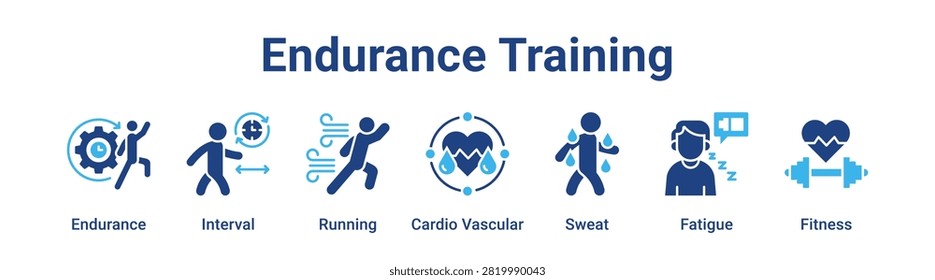 Endurance Training web banner icon vector illustration concept for sport with icon of Endurance, Interval, Running, Cardio Vascular, Sweat.