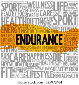 ENDURANCE Word Cloud Collage, Health Concept Background