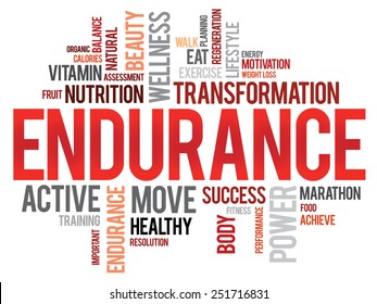 ENDURANCE word cloud, fitness, sport, health concept