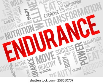 ENDURANCE word cloud, fitness, sport, health concept