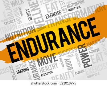 ENDURANCE word cloud, fitness, sport, health concept