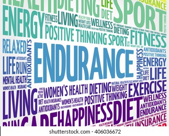 ENDURANCE word cloud, fitness, sport, health concept