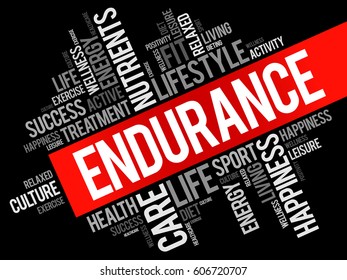 ENDURANCE word cloud, fitness, sport, health concept