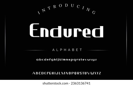 Endured Sport Modern Future bold Alphabet Font. Typography urban style fonts for technology, digital, movie logo bold style. vector illustration