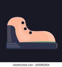 Enduring Leather Boot, Camping And Hiking Outdoor Tourism. Vector illustration in flat style