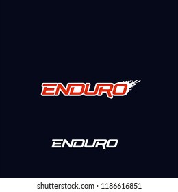 Enduro Logo Vector Design. Dirt Splash. Extreme Off Road Motorcycle, Dirt Bike, Motocross Bike Or Mountain Bike Logotype Template.