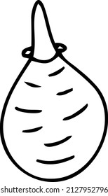 Enema. Ilustración vectorial en blanco y negro dibujada a mano. Objeto aislado sobre un fondo blanco. Clipart, plantilla, esbozo.