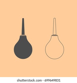 Enema dark grey set icon .