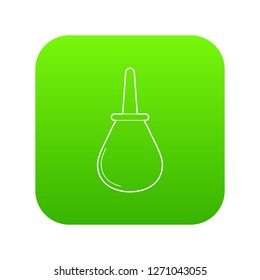 Enema icon green vector isolated on white background