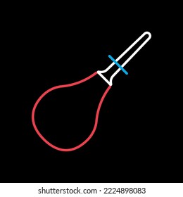 Enema diseño aislado vector aislado sobre el icono de fondo negro. Medicina y salud, signo de apoyo médico. Símbolo gráfico para diseño de aplicaciones y sitios web médicos, logotipo, aplicación, interfaz de usuario