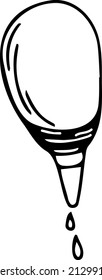 Enema, IV. Black and white vector illustration, hand-drawn. Isolated object on a white background. Clipart, template, sketch.