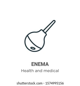 Enema outline vector icon. Thin line black enema icon, flat vector simple element illustration from editable health and medical concept isolated on white background
